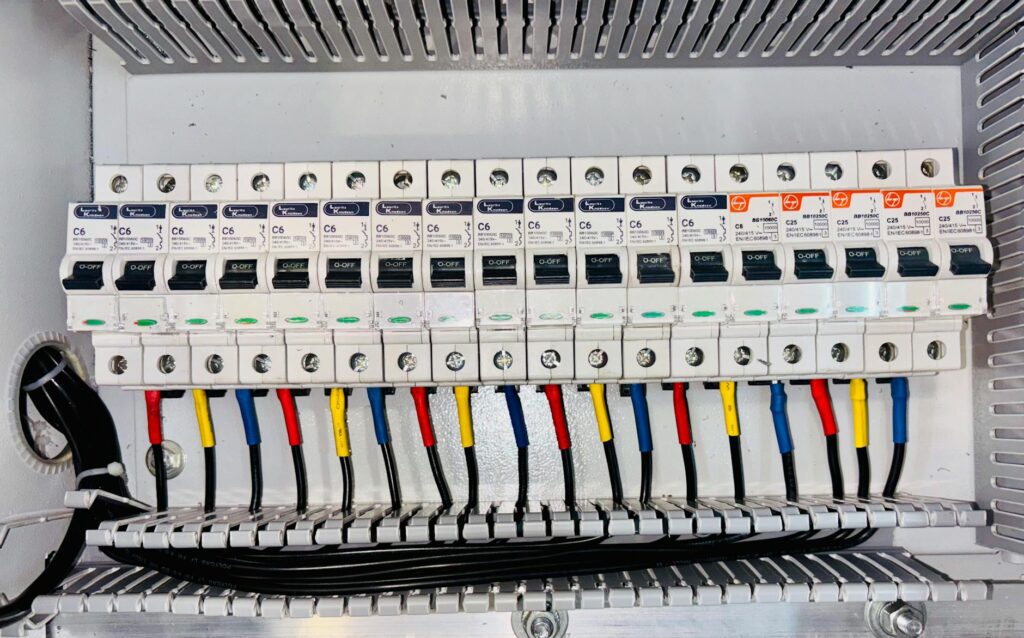 electrical certification documents with circuit breaker panel background