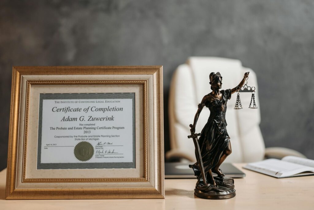 electrical inspection certificate and wiring blueprint on desk